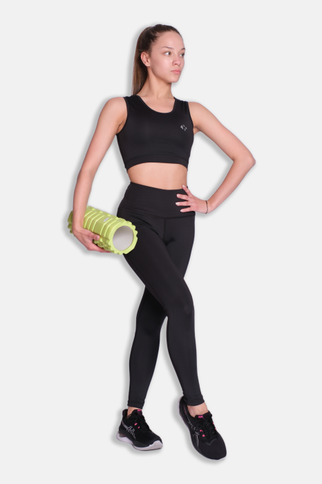 Дамски спортен дълъг клин с висока талия KHEALTH ERGOFIT BLACK